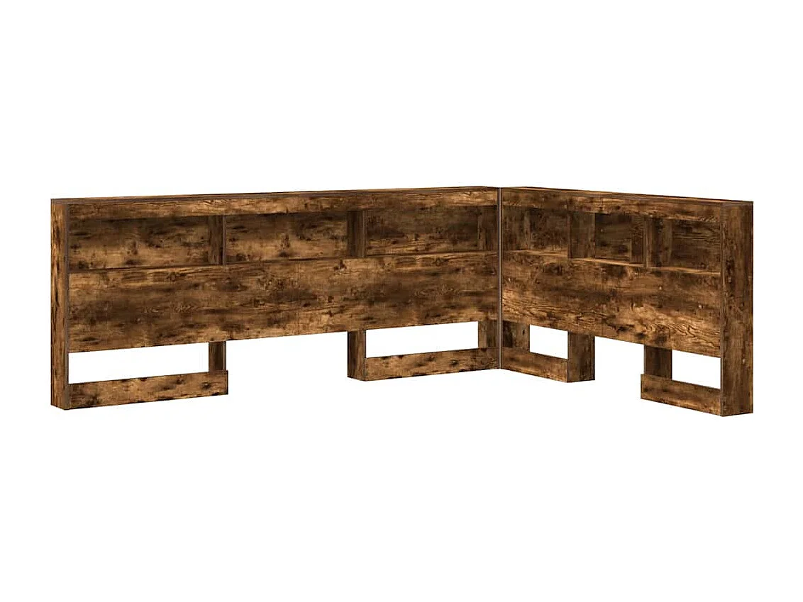 Tête de Lit de rangement | Panneau de tête pour lit Chêne fumé 135 cm Bois d'ingénierie