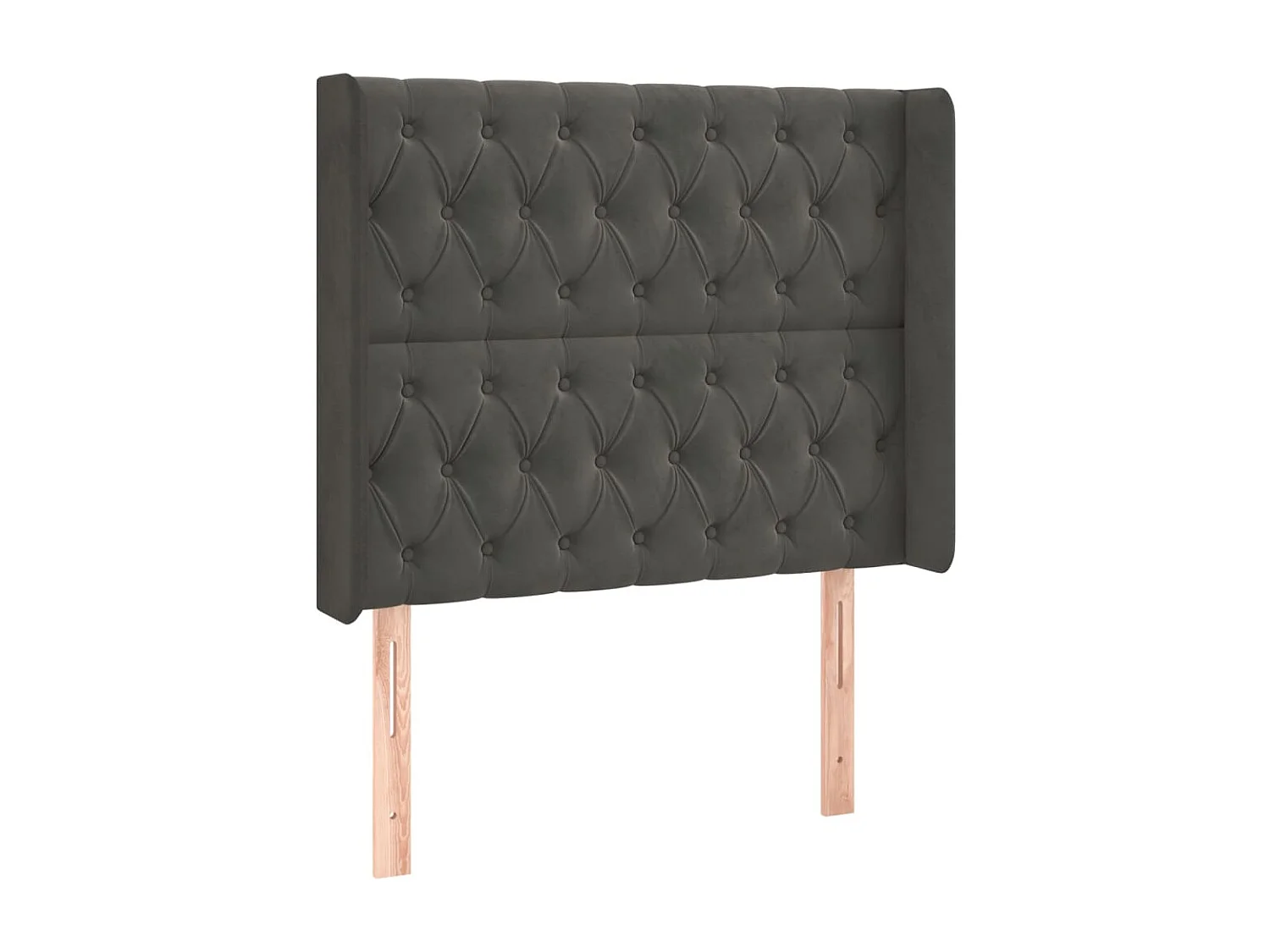 Tête de Lit | Panneau de tête pour lit Moderne à LED Gris foncé 103x16x118/128 cm Velours
