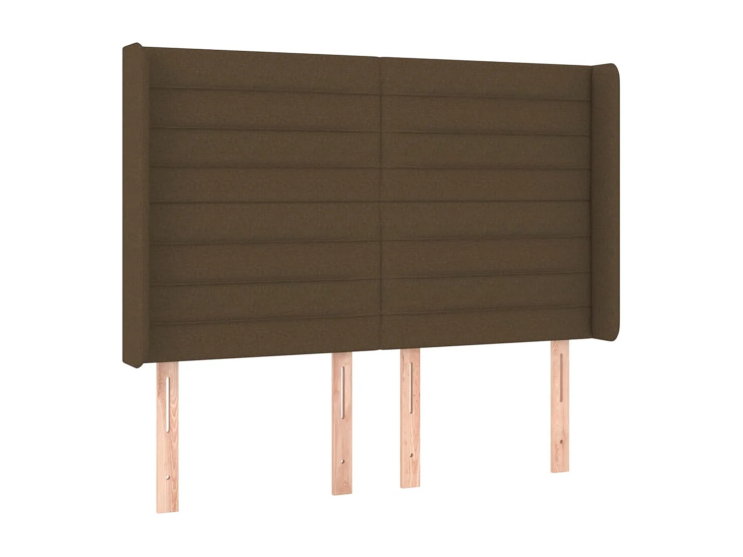 Tête de Lit | Panneau de tête pour lit Moderne avec oreilles Marron foncé 147x16x118/128 cm Tissu