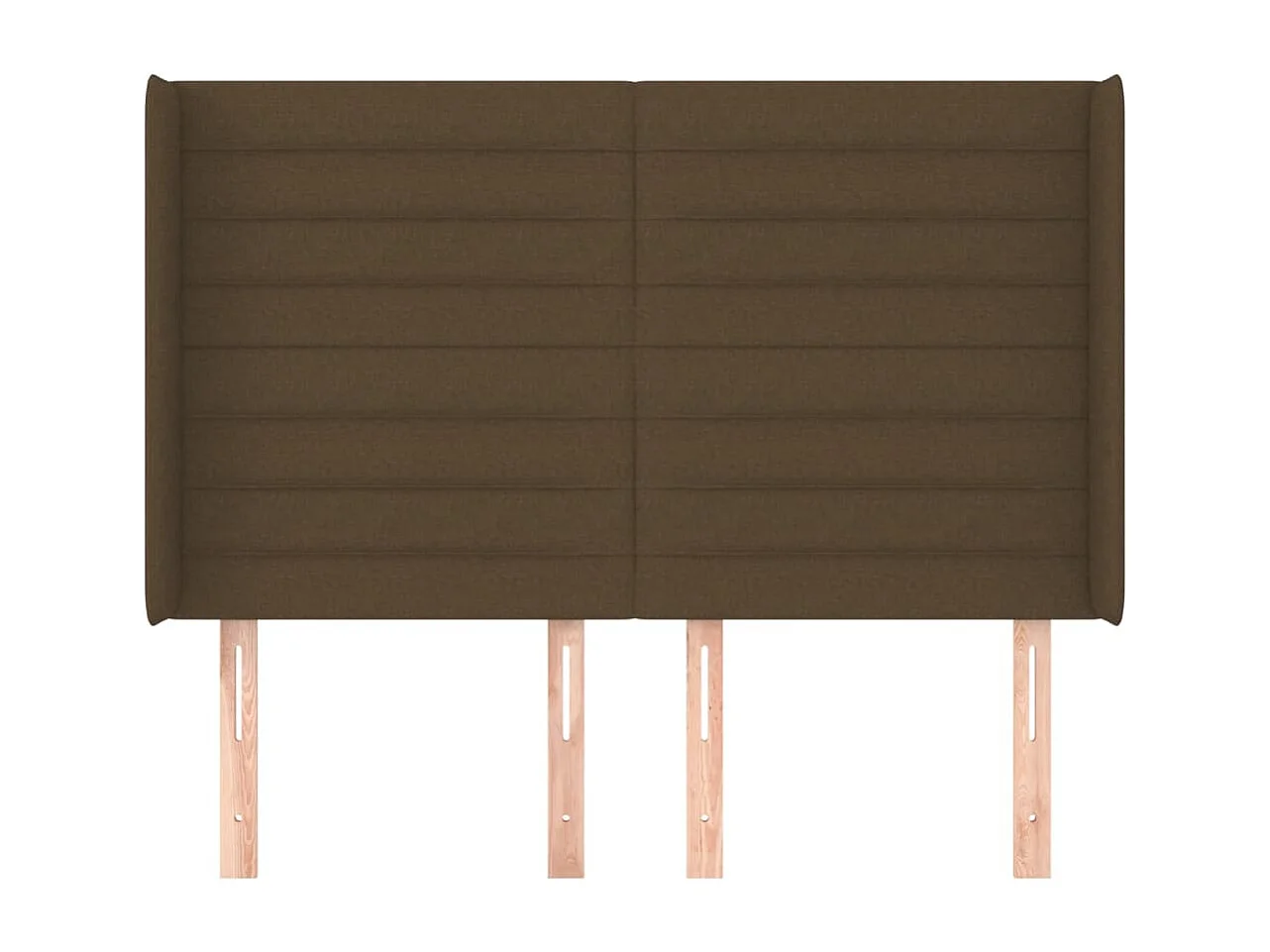 Tête de Lit | Panneau de tête pour lit Moderne avec oreilles Marron foncé 147x16x118/128 cm Tissu