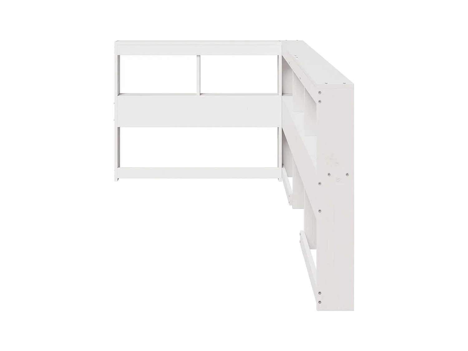 Mueble cabecero | Cabecero | Cabezal de cama librería en forma de L madera maciza pino blanco 90cm