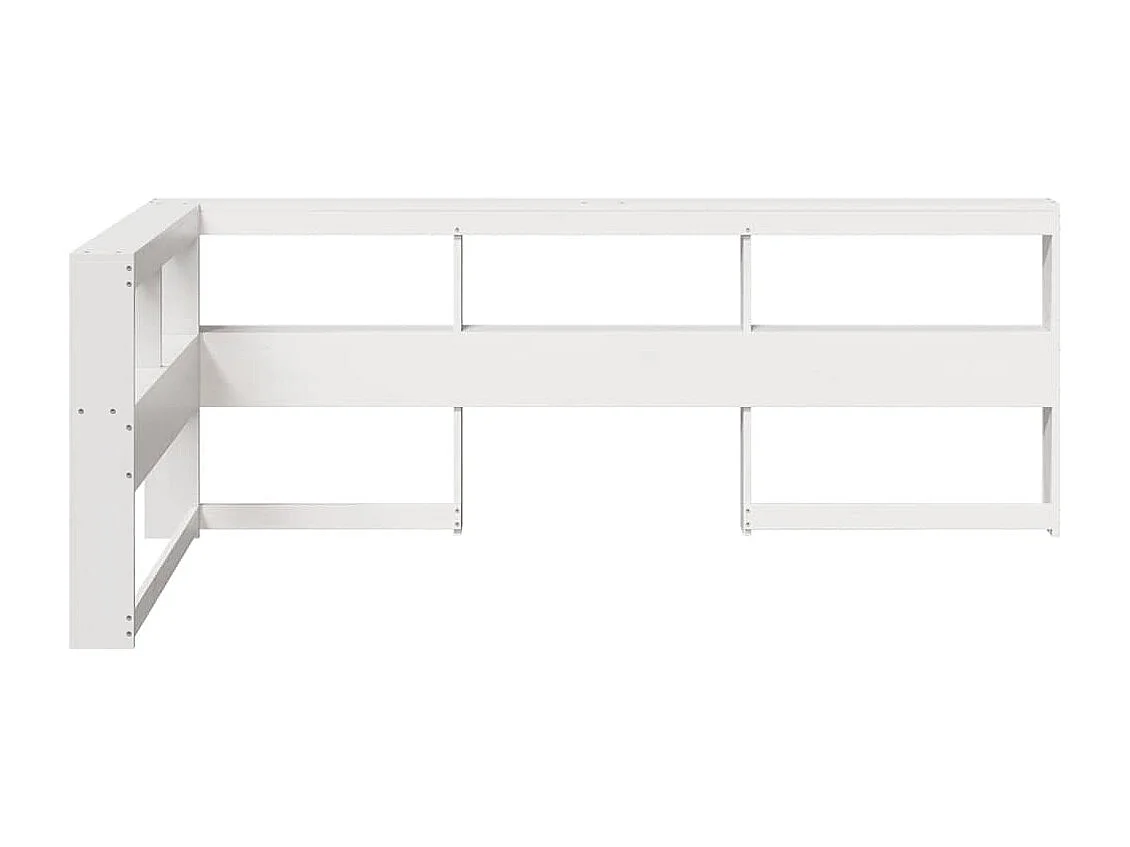 Mueble cabecero | Cabecero | Cabezal de cama librería en forma de L madera maciza pino blanco 90cm