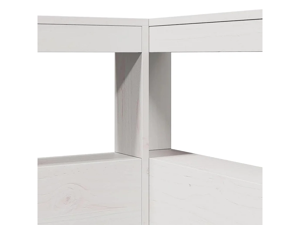 Mueble cabecero | Cabecero | Cabezal de cama librería en forma de L madera maciza pino blanco 90cm