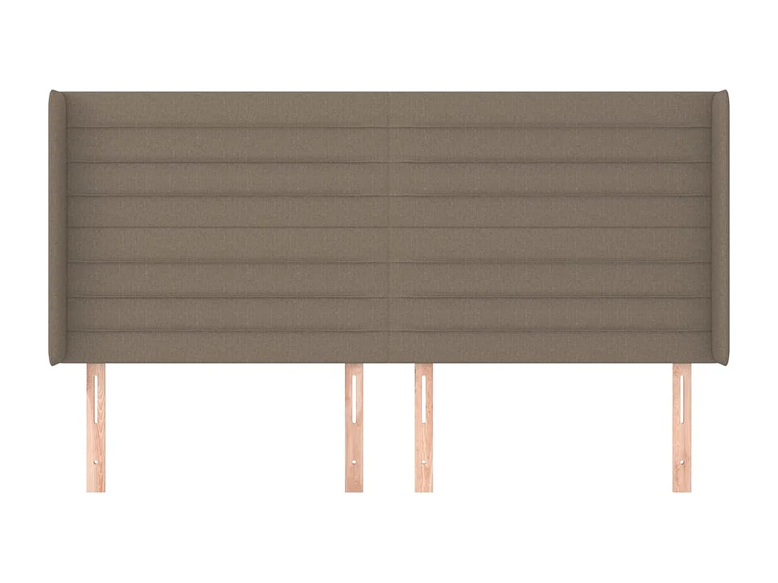 Tête de Lit | Panneau de tête pour lit Moderne avec oreilles Taupe 163x16x118/128 cm Tissu