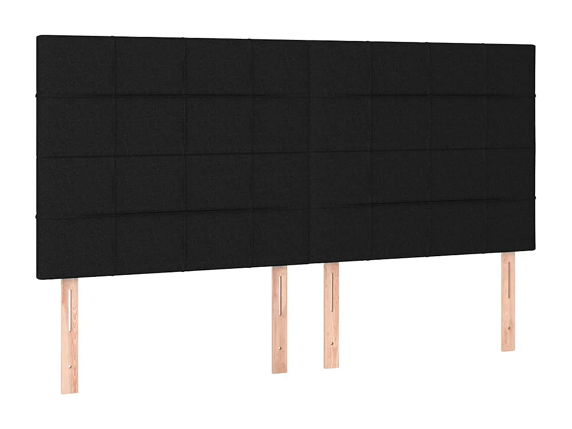 Hoofdbord | Hoofdeinde LED 180x5x118/128 cm stof zwart