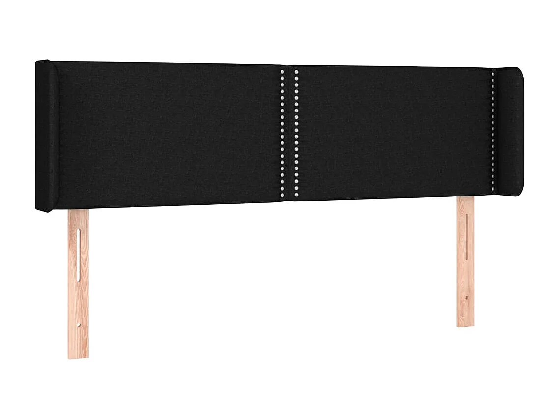 Tête de Lit | Panneau de tête pour lit Moderne à LED Noir 147x16x78/88 cm Tissu