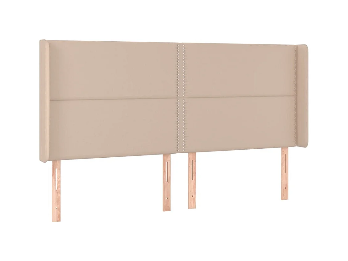 Cabecero | Cabezal de Cama | Mueble cabecero con LED cuero sintético capuchino 183x16x118/128cm