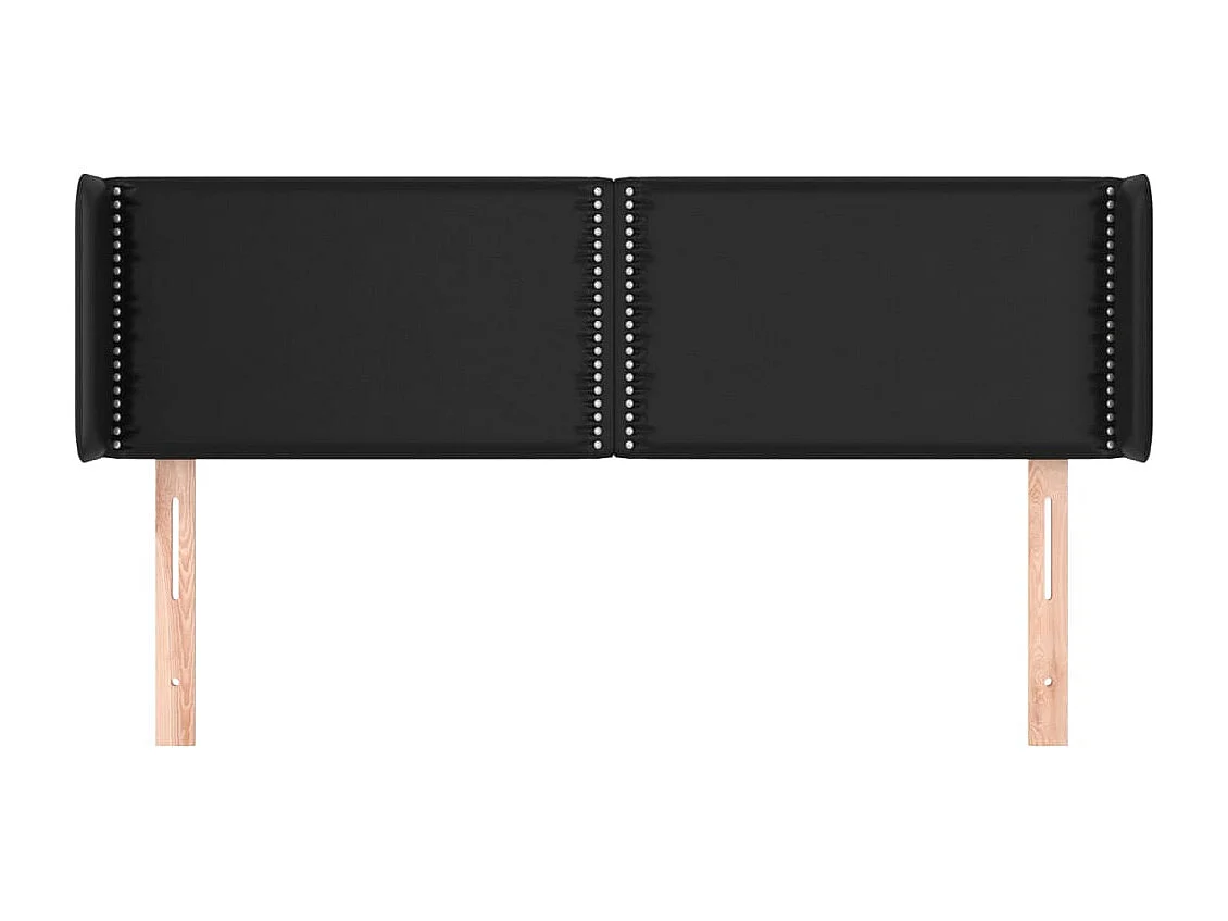 Hoofdbord | Hoofdeinde met randen 147x16x78/88 cm kunstleer zwart