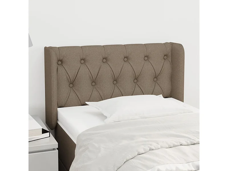 Tête de Lit | Panneau de tête pour lit Moderne avec oreilles Taupe 83x16x78/88 cm Tissu