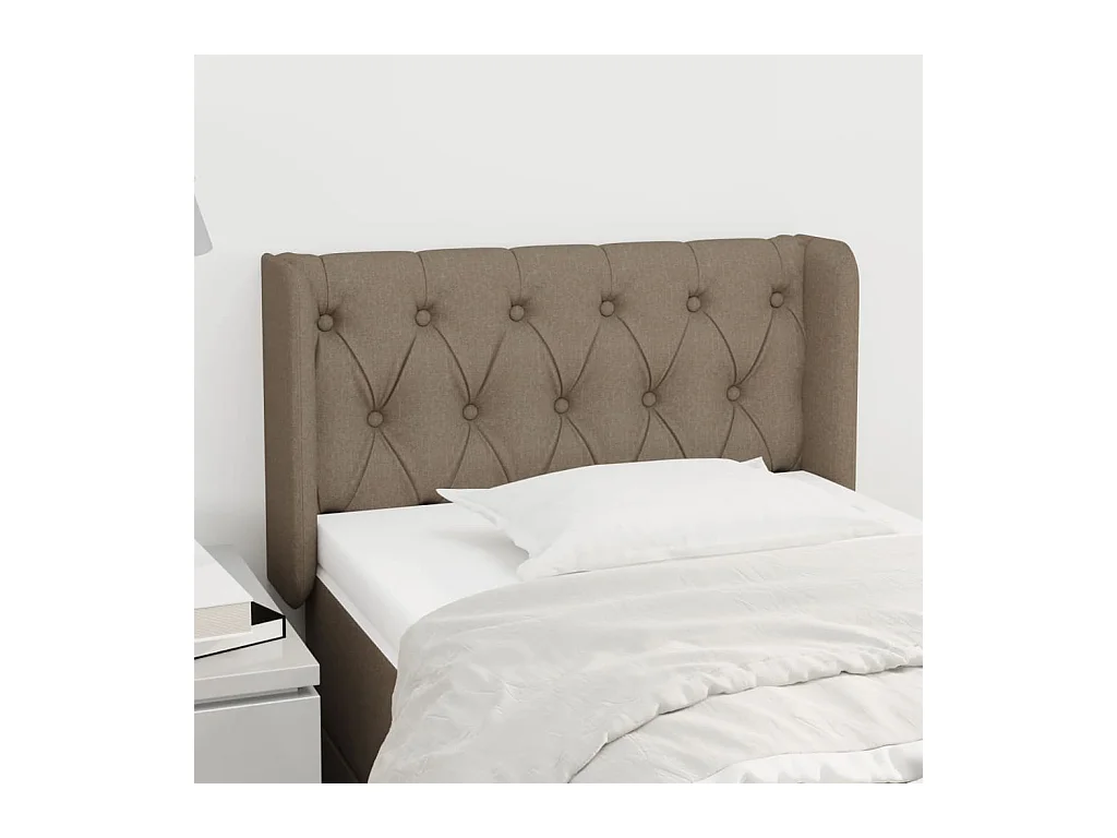 Tête de Lit | Panneau de tête pour lit Moderne avec oreilles Taupe 83x16x78/88 cm Tissu