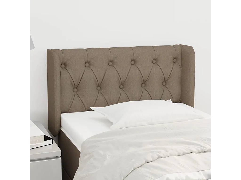 Tête de Lit | Panneau de tête pour lit Moderne avec oreilles Taupe 83x16x78/88 cm Tissu