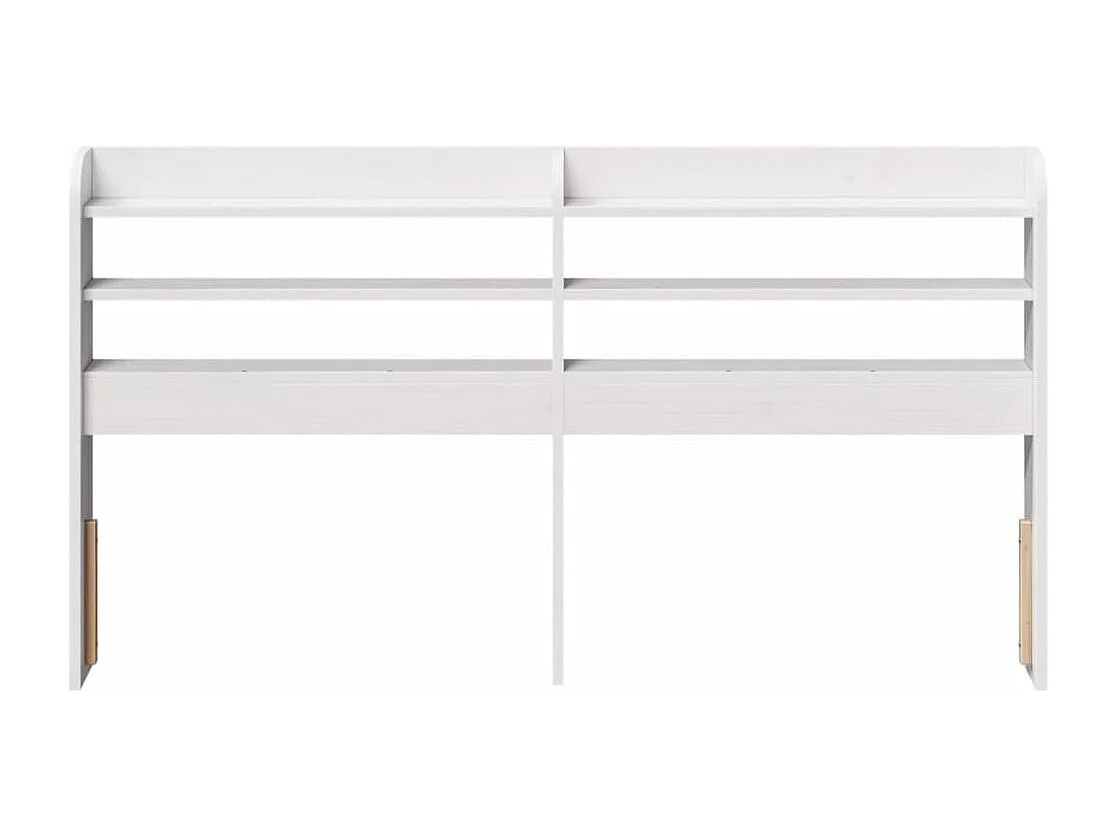 Cabecero de Cama | Cabezal de cama | Mueble de cabecero con estantes madera maciza pino blanco 120 cm