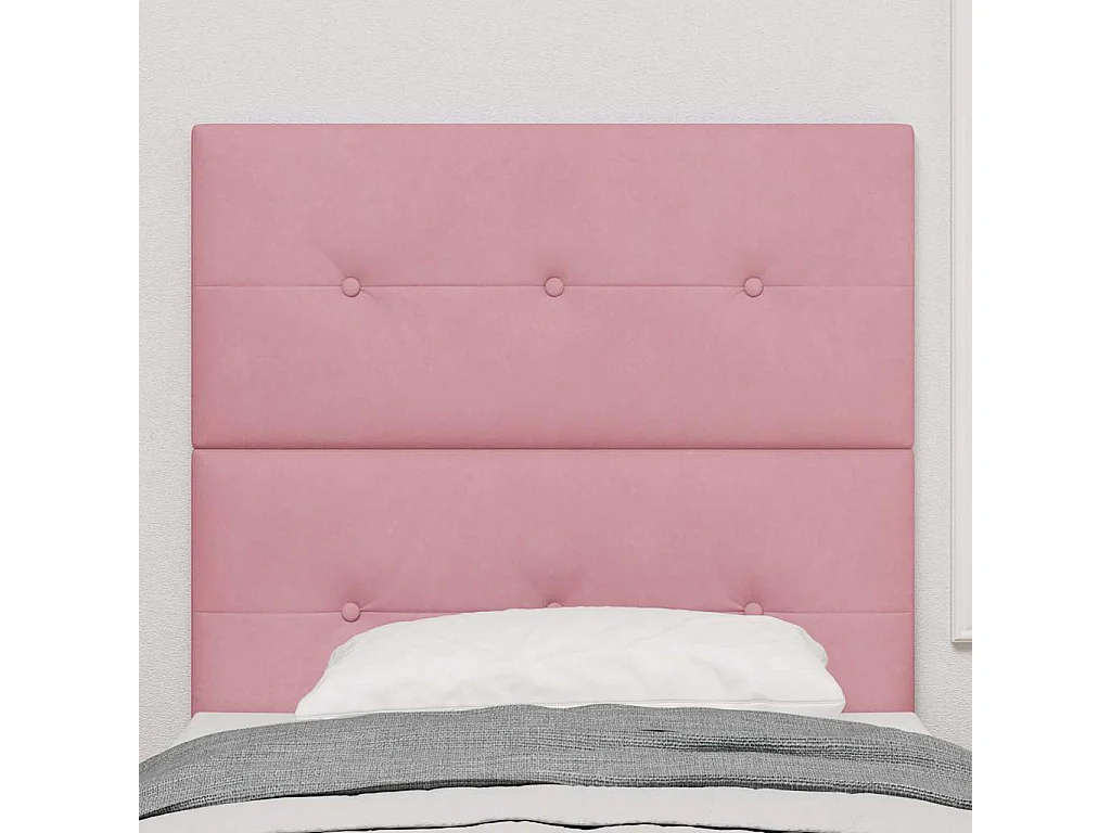 Tête de lit Montage mural | Panneau de tête pour lit Moderne  avec tête de lit Rose 80 cm Velours