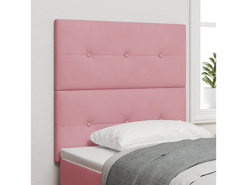 Tête de lit Montage mural | Panneau de tête pour lit Moderne  avec tête de lit Rose 80 cm Velours