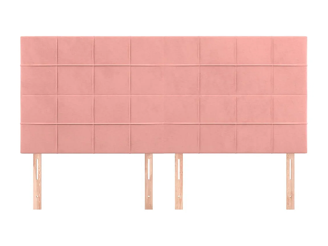 Têtes de lit | Panneaux de tête pour lit Moderne 4 pcs Rose 100x5x78/88 cm Velours