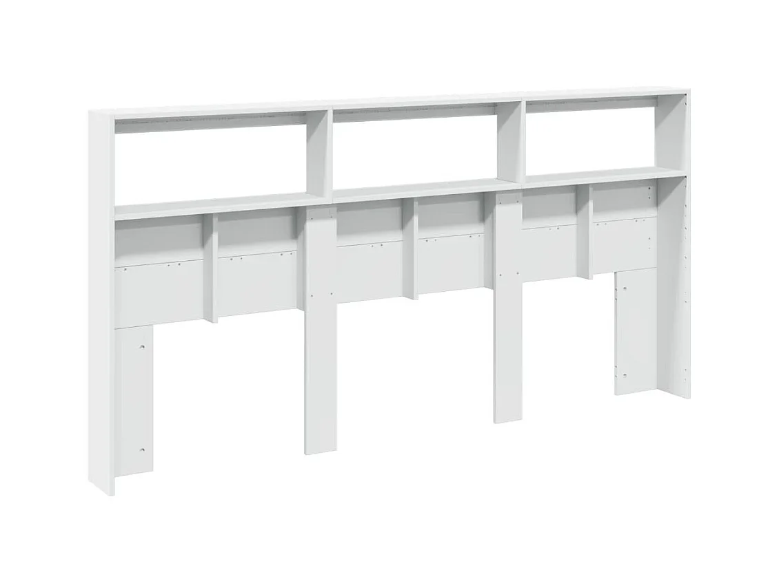 Tête de Lit avec rangement | Armoire de tête de lit avec LED blanc 200x17x102 cm