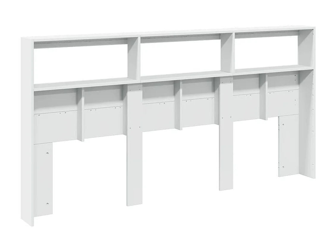 Tête de Lit avec rangement | Armoire de tête de lit avec LED blanc 200x17x102 cm