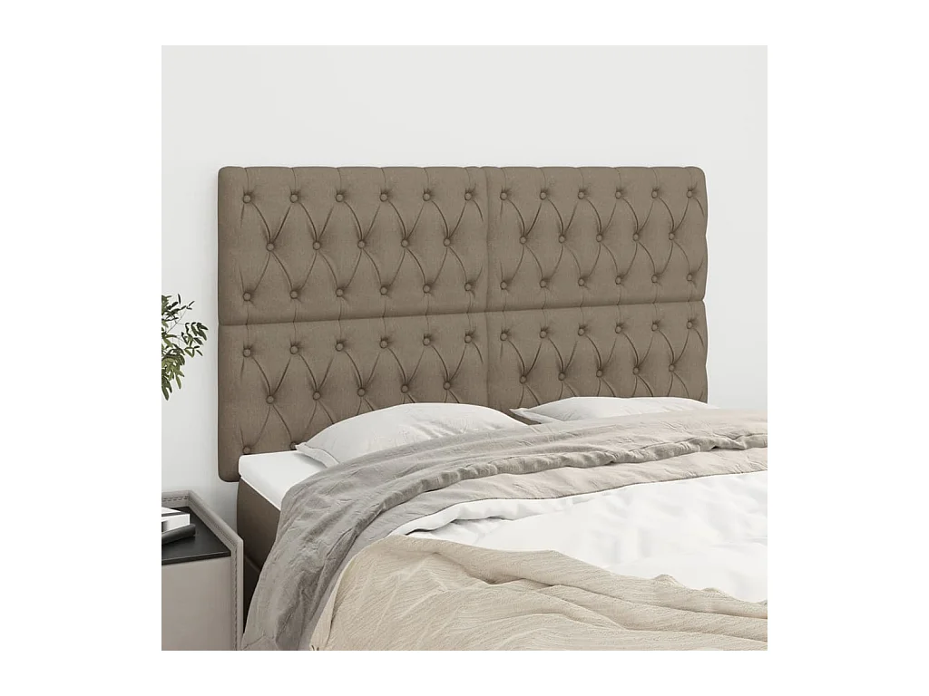 Têtes de lit | Panneaux de tête pour lit Moderne 4 pcs Taupe 72x7x78/88 cm Tissu