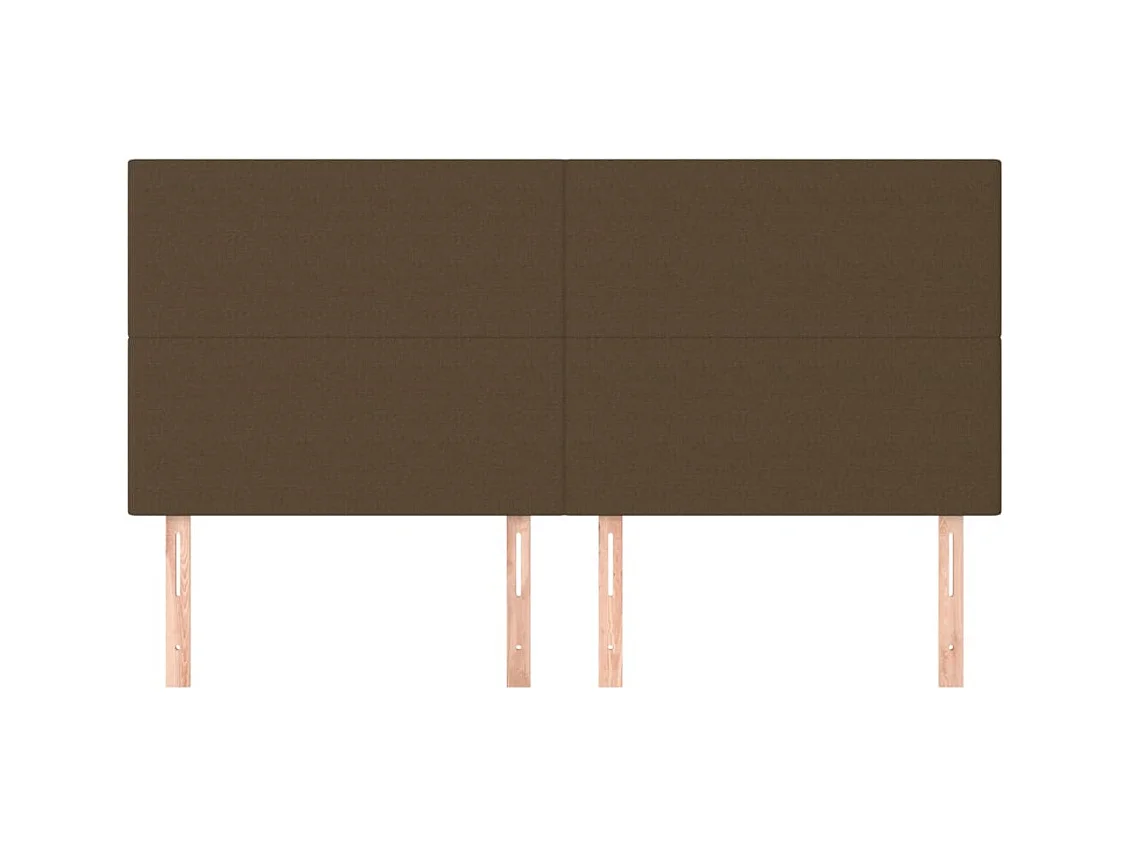 Cabeceros | Cabezal de cama | Mueble de cabecero 4 unidades de tela marrón oscuro 100x5x78/88 cm