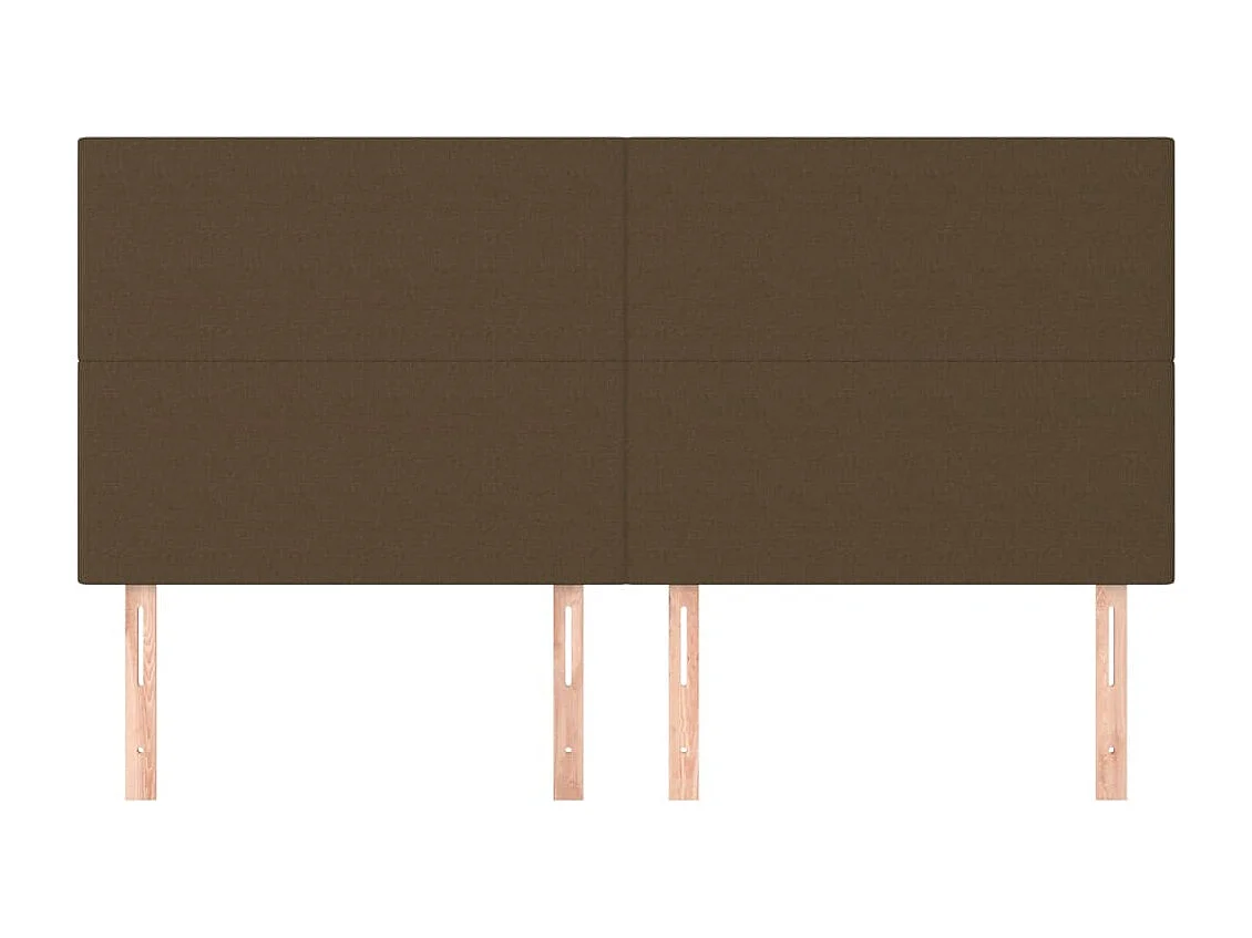 Têtes de lit | Panneaux de tête pour lit Moderne 4 pcs Marron foncé 100x5x78/88 cm Tissu