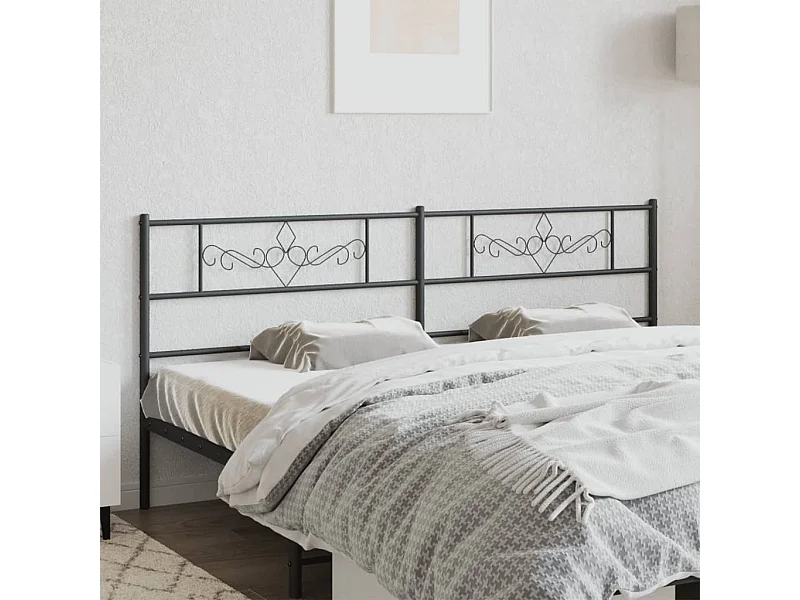 Mueble cabecero | Cabezal de cama | Cabecero de metal negro 200 cm
