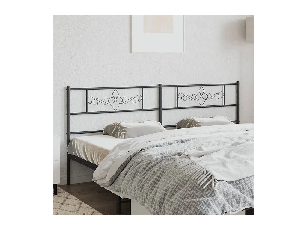 Mueble cabecero | Cabezal de cama | Cabecero de metal negro 200 cm