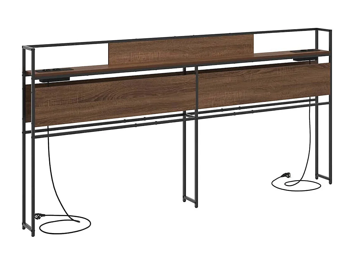 Mueble cabecero con almacenamiento | Cabecera de almacenamiento con estante Marrón roble 180 cm