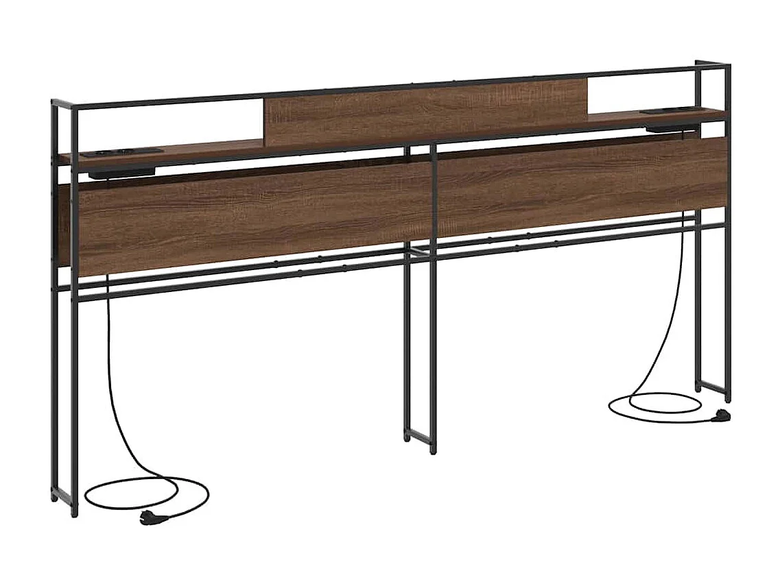 Mueble cabecero con almacenamiento | Cabecera de almacenamiento con estante Marrón roble 180 cm