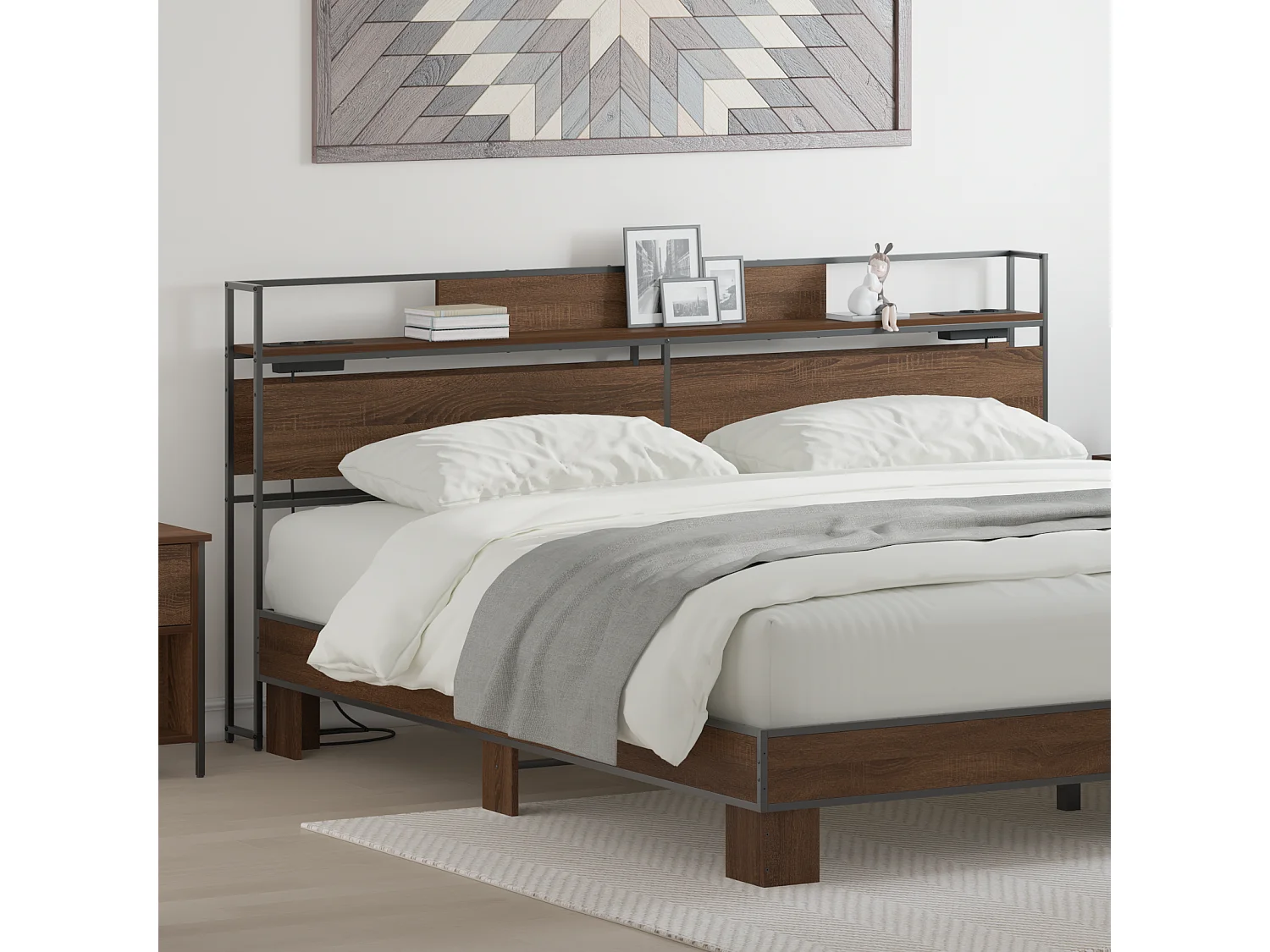 Tête de Lit de rangement | Panneau de tête pour lit Chêne marron 180 cm Bois d'ingénierie