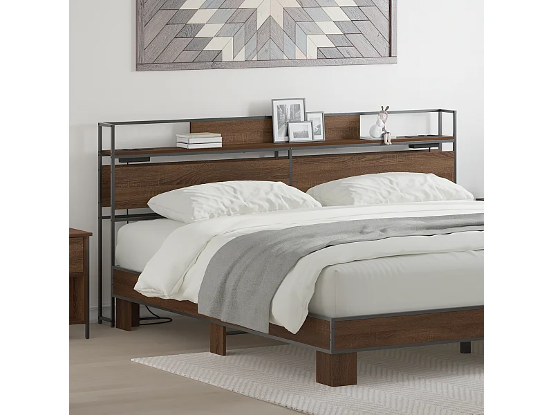 Tête de Lit de rangement | Panneau de tête pour lit Chêne marron 180 cm Bois d'ingénierie