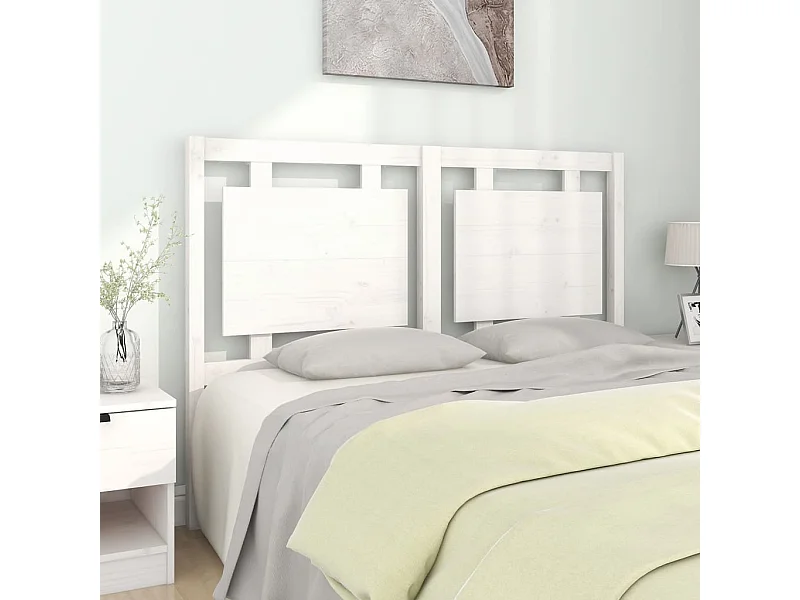 Cabecero de Cama | Cabezal de cama | Mueble de cabecero madera maciza de pino blanco 140,5x4x100 cm