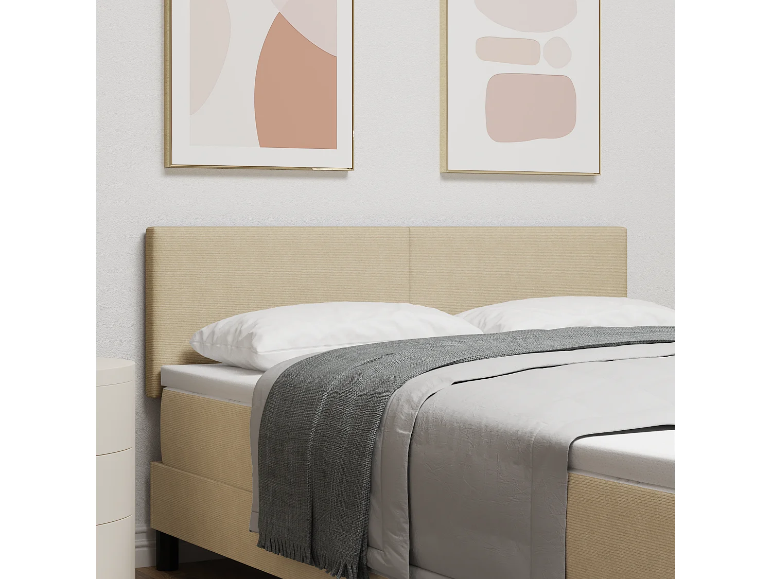 Cabecero con cabecera | Cabezal de cama Verde grisáceo 160 cm Tela de Rayas