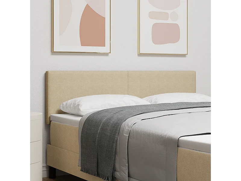 Tête de Lit | Panneau de tête pour lit Moderne Vert gris clair 160 cm Tissu côtelé