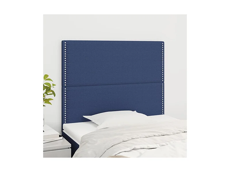 Têtes de lit | Panneaux de tête pour lit Moderne 2 pcs Bleu 90x5x78/88 cm Tissu
