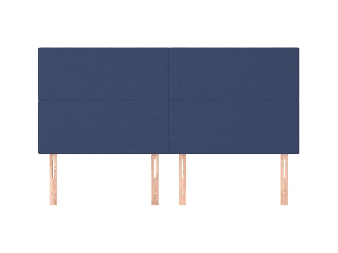 Cabeceros | Cabezal de cama | Mueble de cabecero 4 unidades de tela azul 90x5x78/88 cm