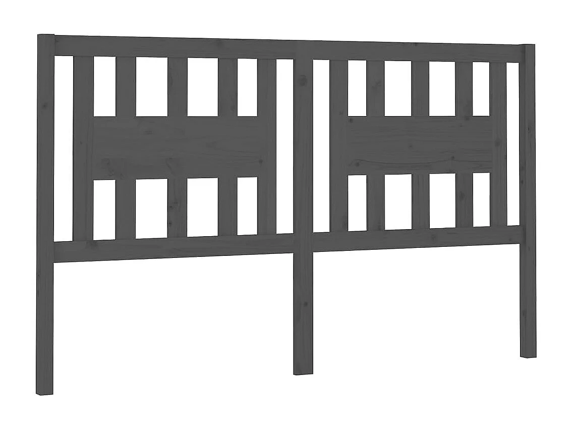 Hoofdbord | Hoofdeinde 166x4x100 cm massief grenenhout grijs