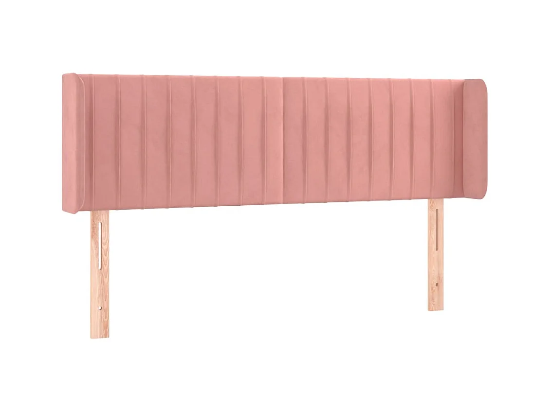Tête de Lit | Panneau de tête pour lit Moderne à LED Rose 147x16x78/88 cm Velours