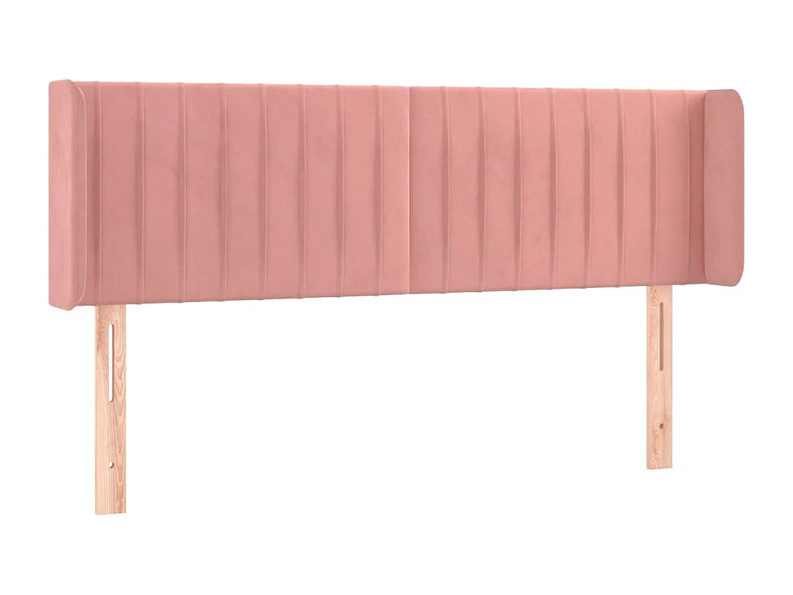 Tête de Lit | Panneau de tête pour lit Moderne à LED Rose 147x16x78/88 cm Velours
