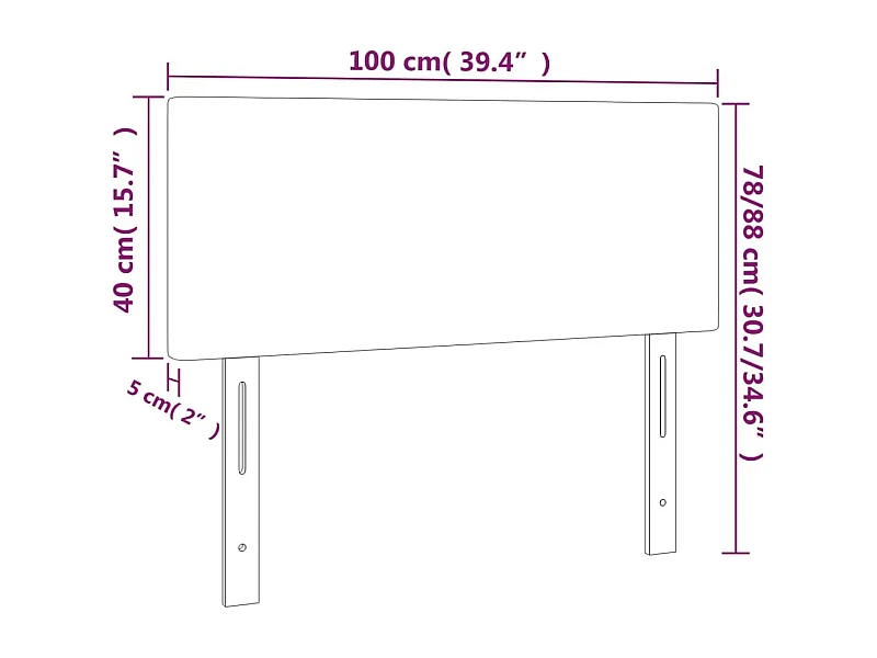 Tête de Lit | Panneau de tête pour lit Moderne à LED Gris clair 100x5x78/88 cm Velours