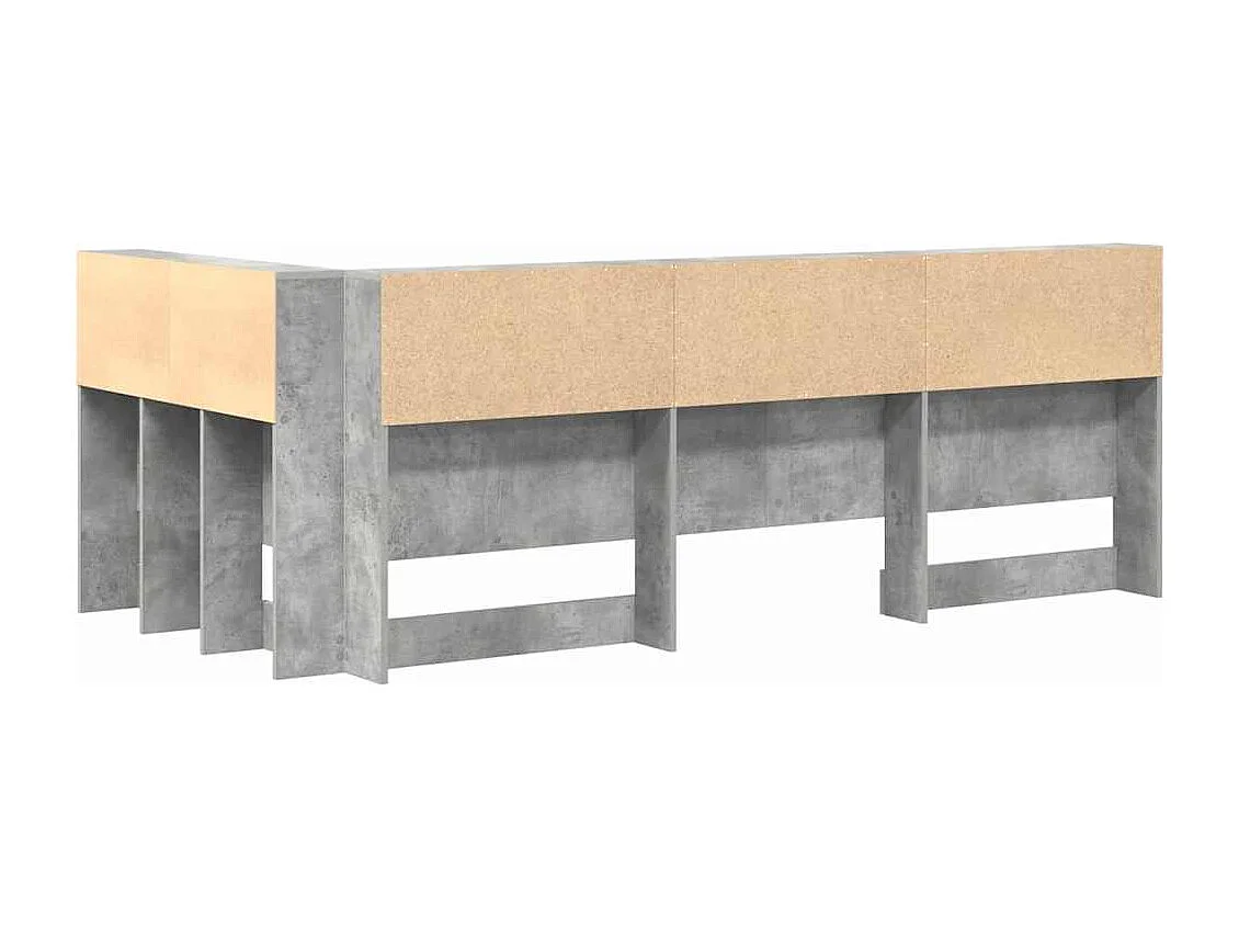 Mueble cabecero con almacenamiento | Cabecera de almacenamiento con estante Gris hormigón 80 cm