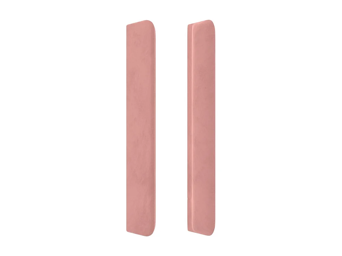 Tête de Lit | Panneau de tête pour lit Moderne avec oreilles Rose 203x16x118/128 cm Velours
