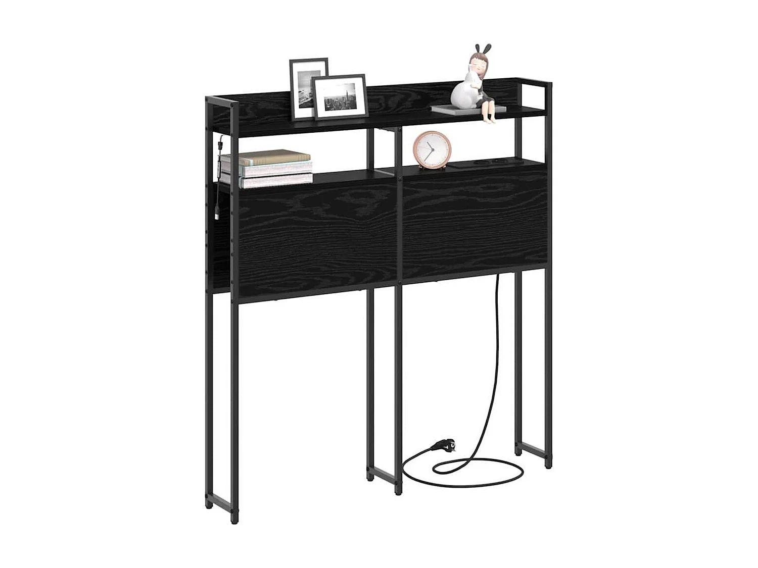 Cabecero | Cabezal de Cama | Mueble cabecero con estante Roble negro 90 cm Madera contrachapada