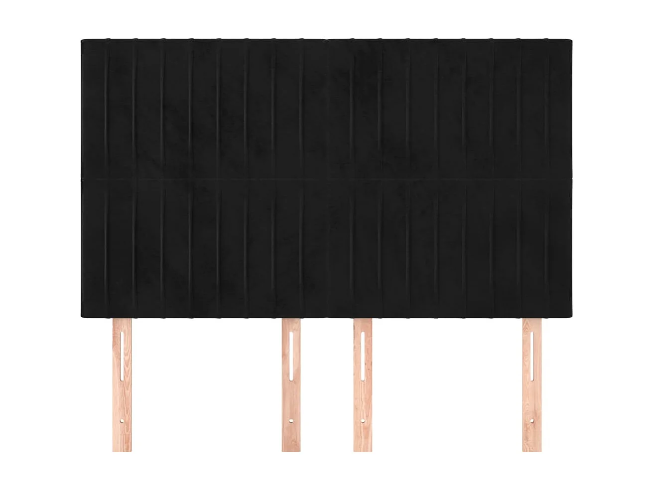Cabeceros | Cabezal de cama | Mueble de cabecero 4 unidades terciopelo negro 72x5x78/88 cm