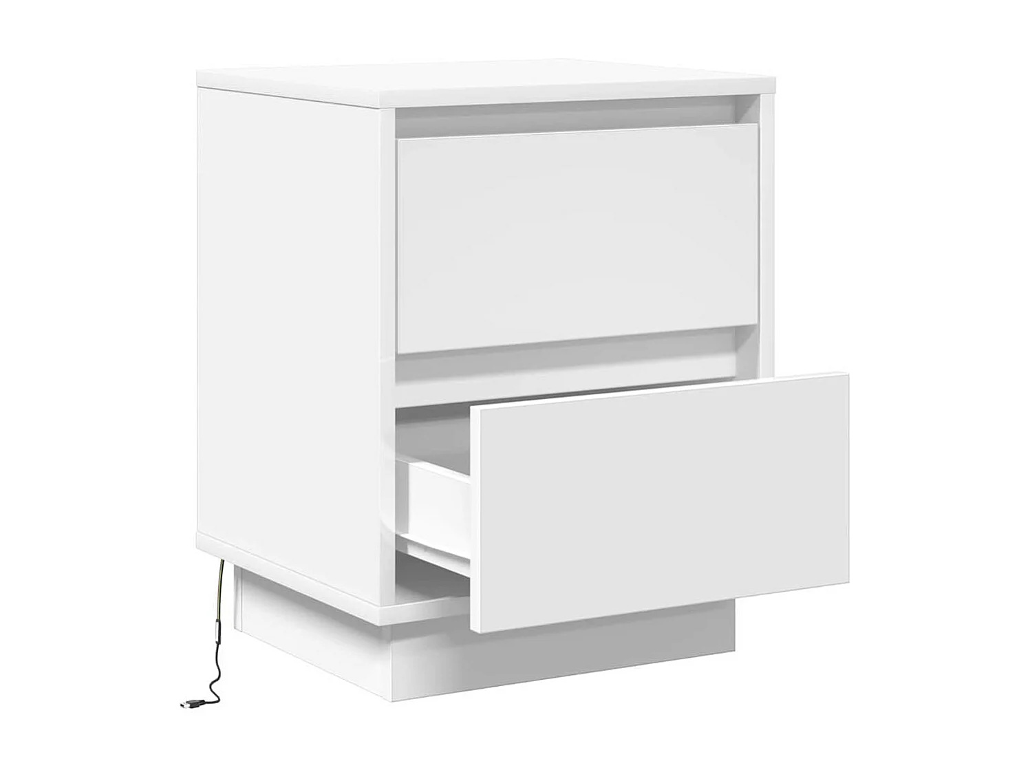 Armario de Noche Blanco 39x34.5x50 cm Madera contrachapada