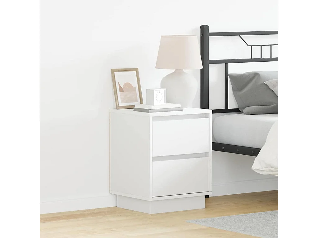 Nachttisch-Beistelltisch mit Schubladen Weiß 39 x 34,5 x 50 cm Holzwerkstoff SHL92760