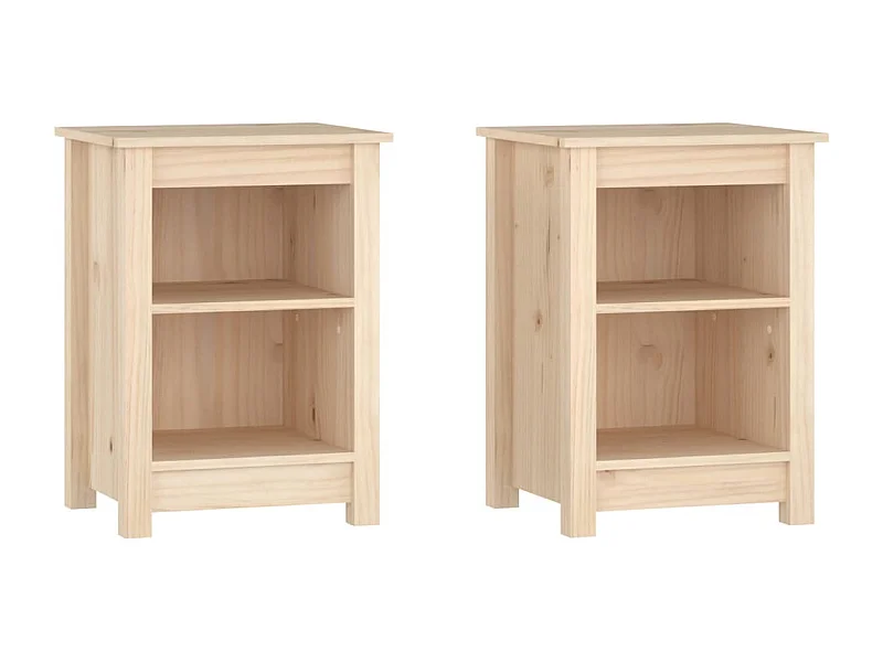 Mesa de Cabeceira | Criado-mudo Moderno 2 peças 40x35x55 cm madeira de pinho maciça
