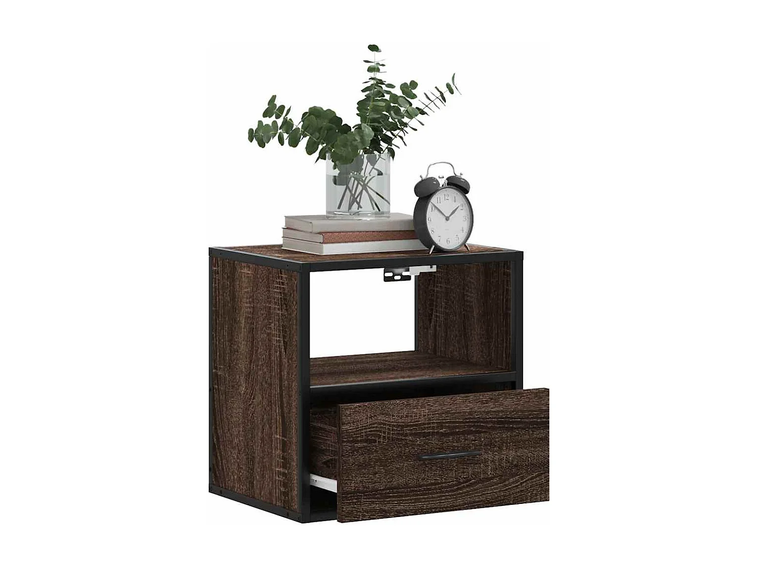 Table de chevet suspendue chêne marron 40x31x39,5 cm