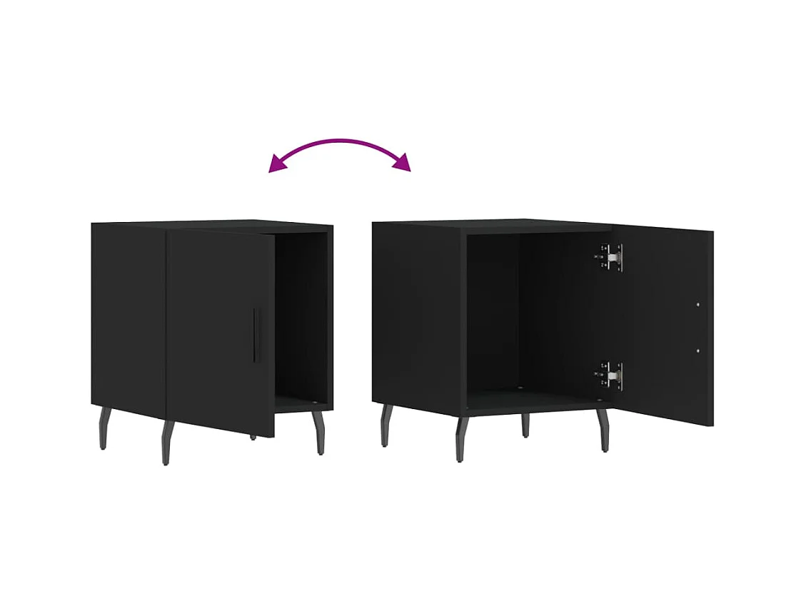 Table de chevet-Table d'appoint-Table de nuit noir 40x40x50 cm bois d’ingénierie