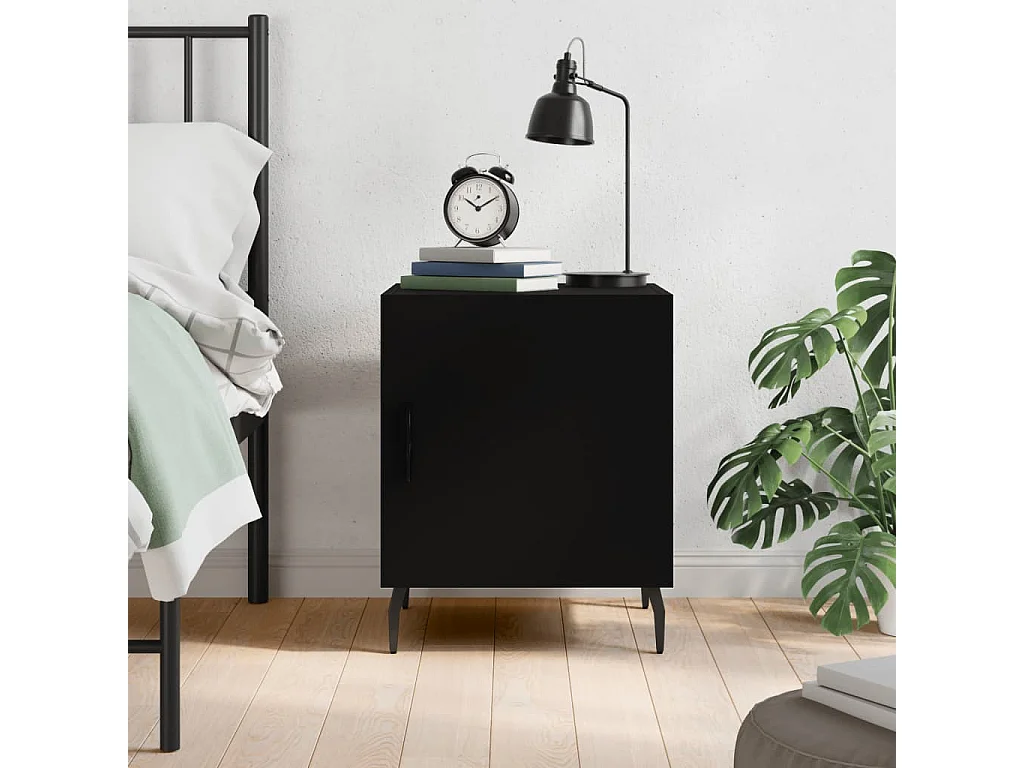 Nachttisch-Beistelltisch Schwarz 40x40x50 cm Holzwerkstoff SHL74274