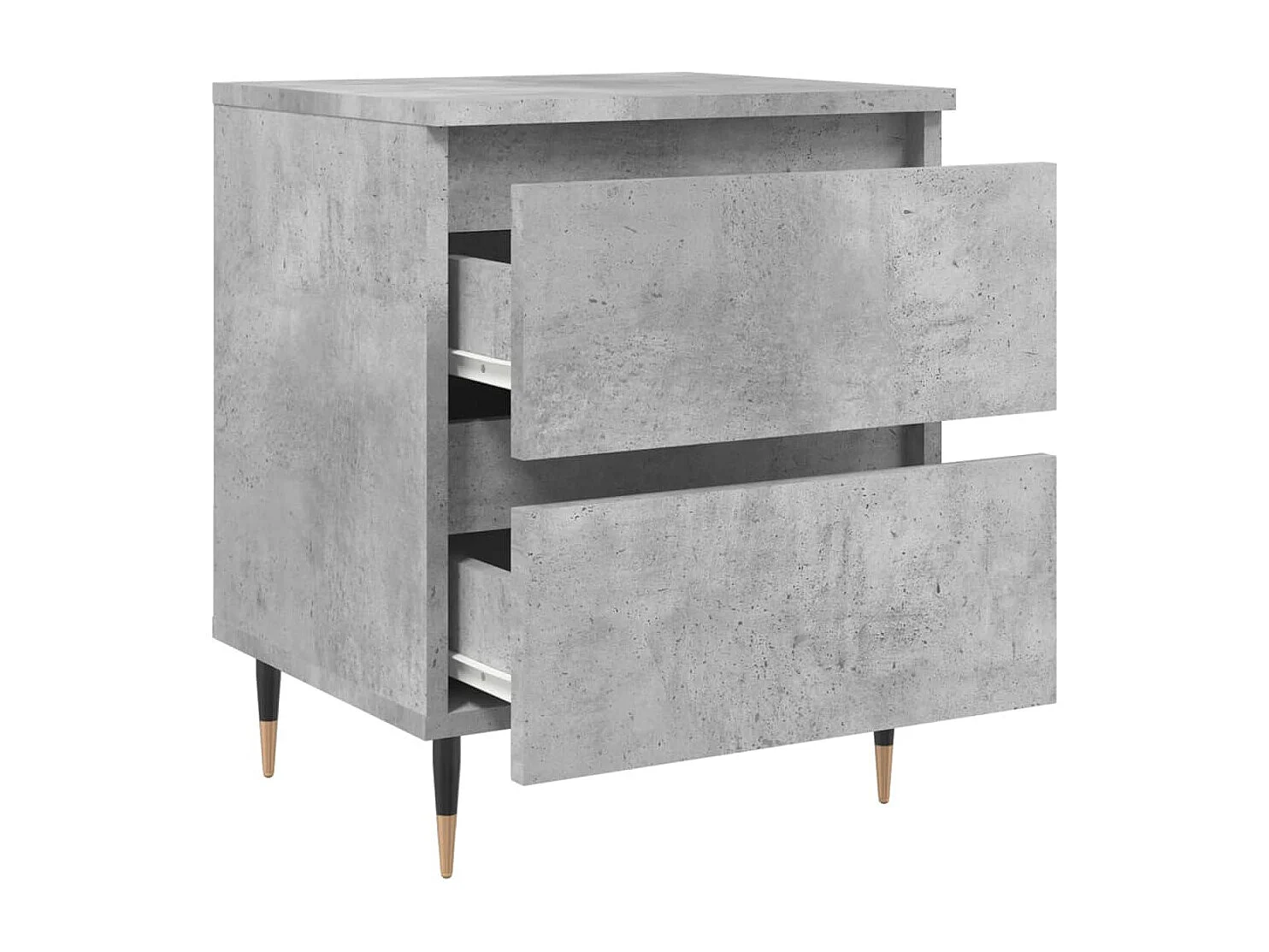 Nachttisch 2er Set-Beistelltisch-Nachttischkommode Betongrau 40x35x50 cm Holzwerkstoff SHL82089